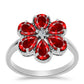 Anillo de Plata con Ágata Roja y Topacio Blanco