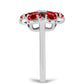 Anillo de Plata con Ágata Roja y Topacio Blanco