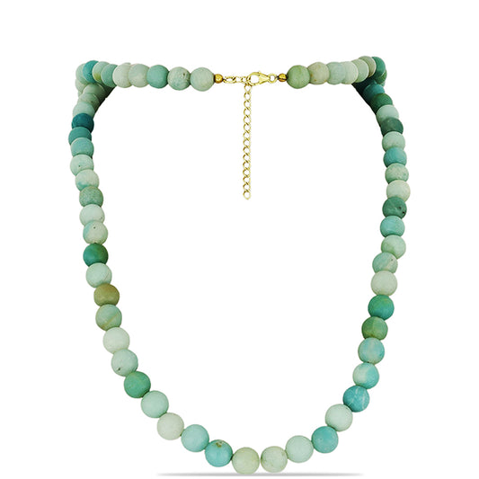 Collar de Plata Bañada en Oro con Amazonita