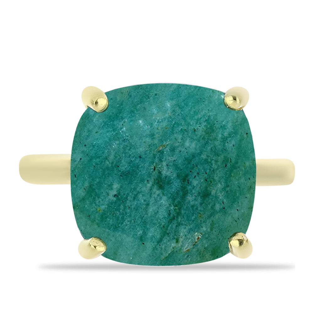 Anillo de Plata Bañada en Oro con Amazonita