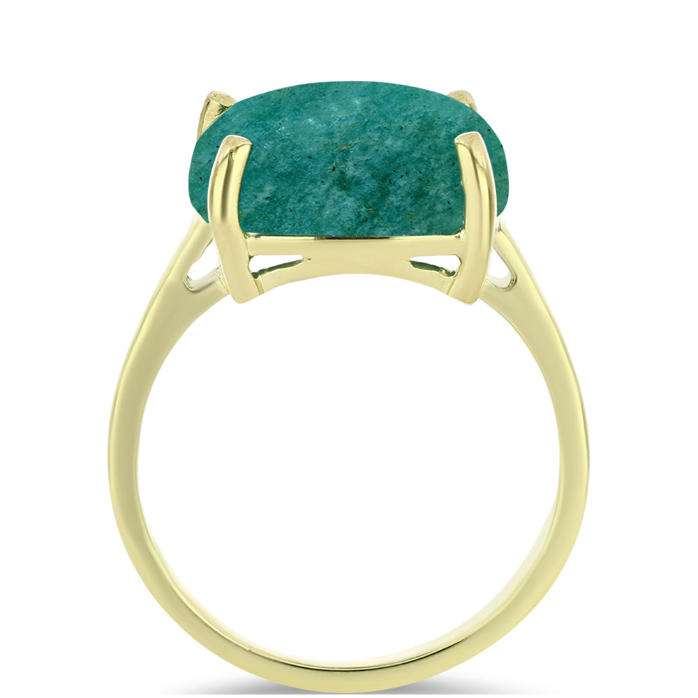 Anillo de Plata Bañada en Oro con Amazonita 2 