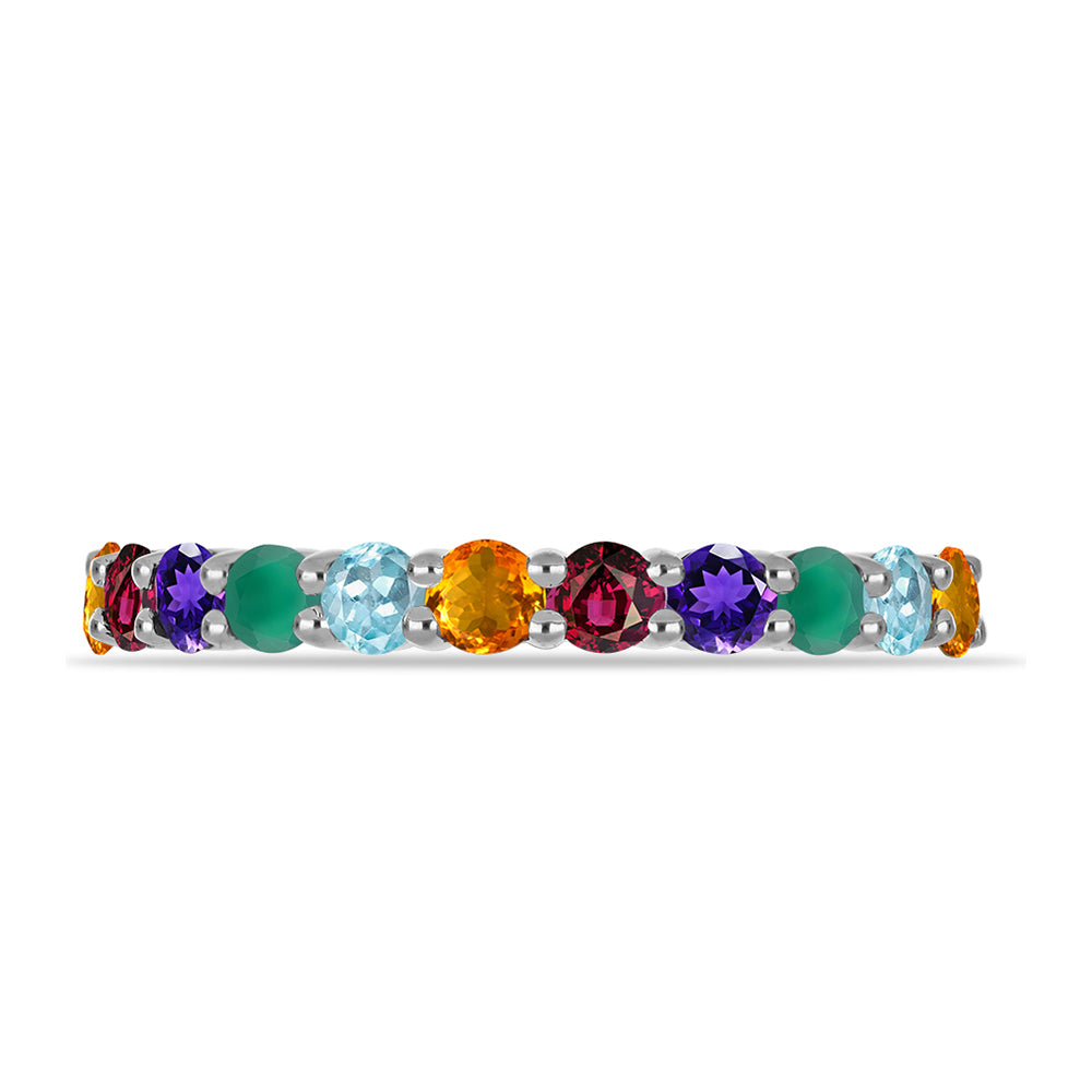 Anillo de Plata con Amatista de Marruecos y Ágata Verde 2 