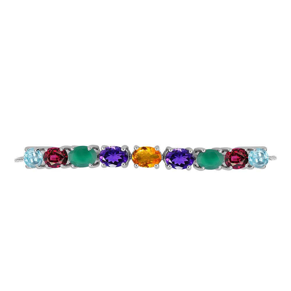 Pulsera de Plata con Amatista de Marruecos y Ágata Verde 2 
