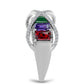 Anillo de Plata con Amatista de Marruecos y Ágata Verde
