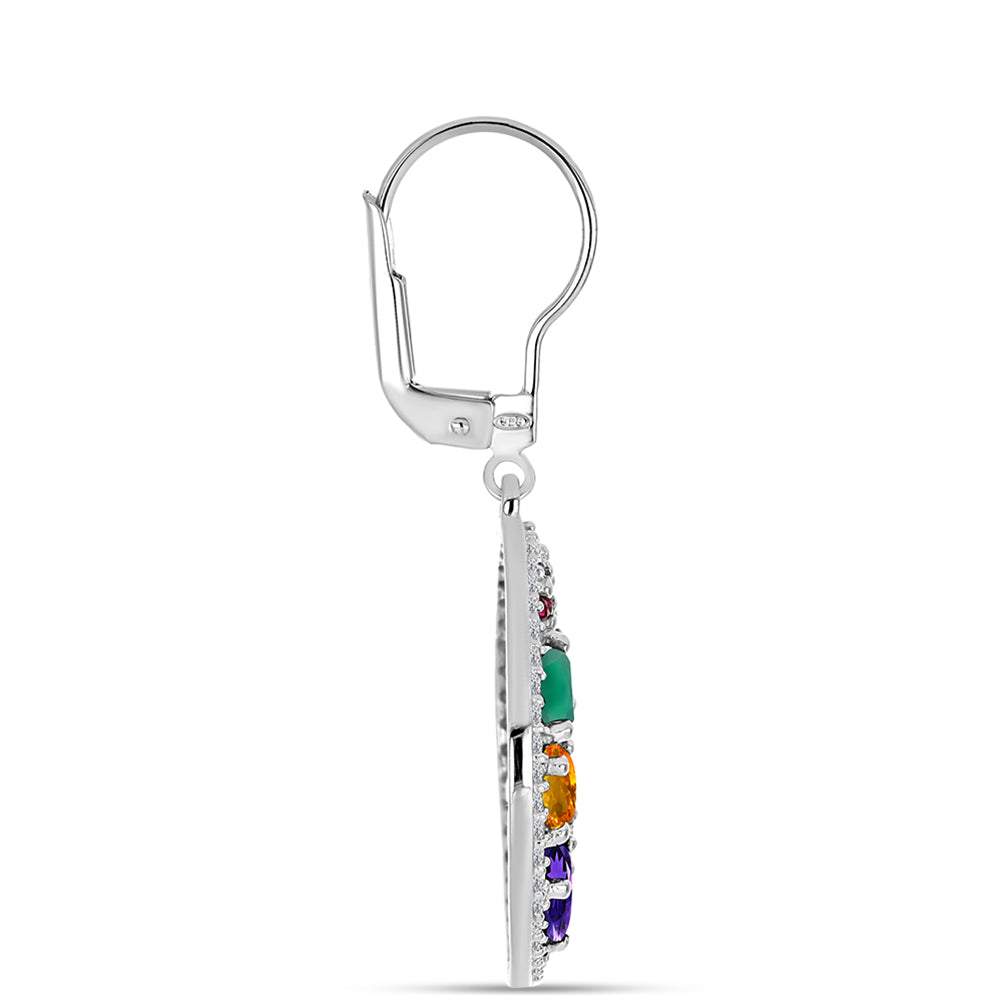 Pendientes de Plata con Amatista de Marruecos y Ágata Verde 2 
