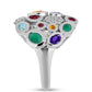 Anillo de Plata con Amatista de Marruecos y Ágata Verde
