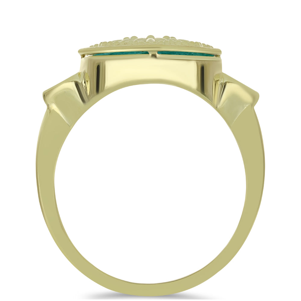 Anillo de Plata Bañada en Oro con Amazonita