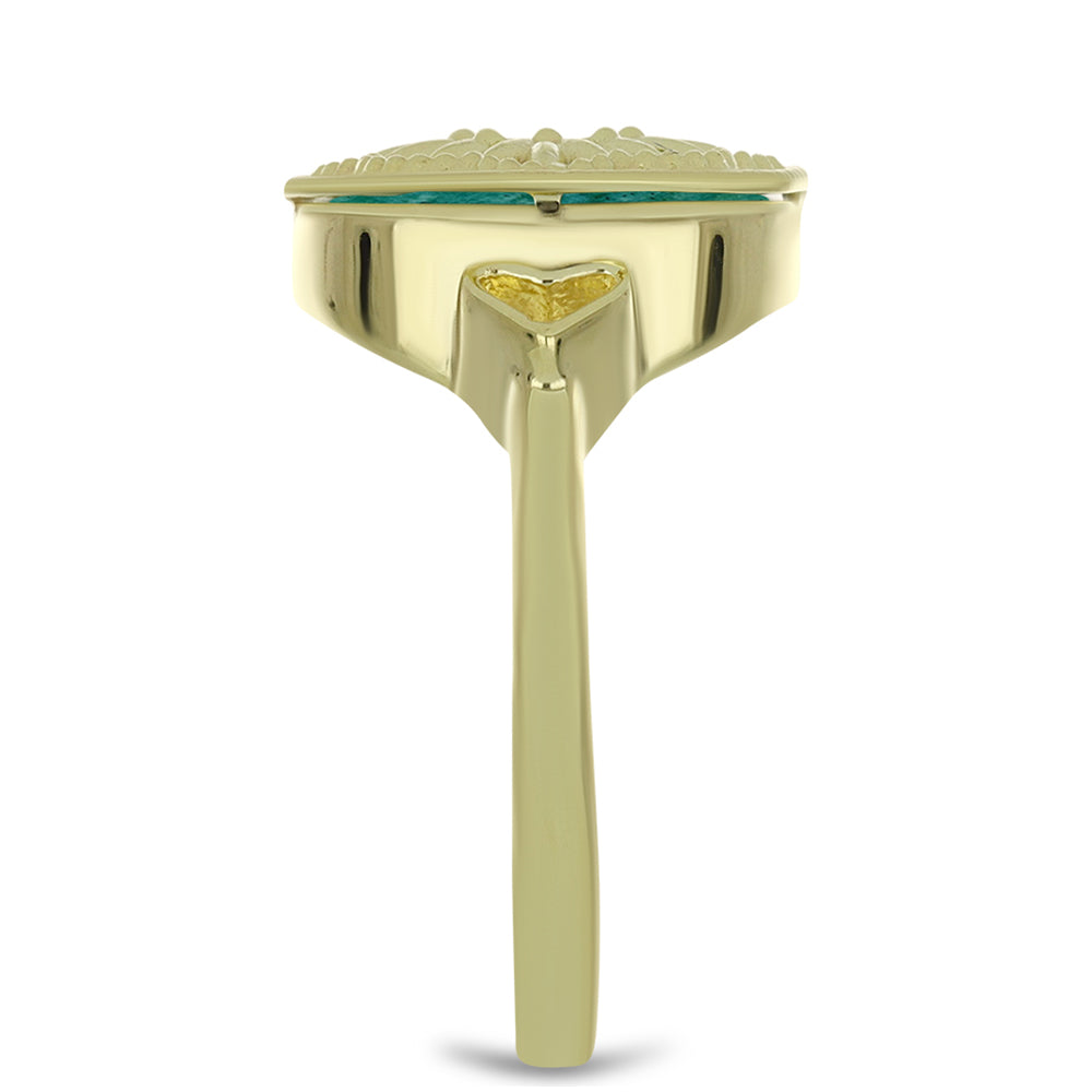 Anillo de Plata Bañada en Oro con Amazonita