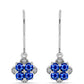 Pendientes de Plata con Zafiro Azul Australiano y Topacio Blanco