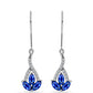 Pendientes de Plata con Zafiro Azul Australiano y Topacio Blanco