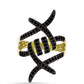 Anillo de Plata Bañada en Oro con Espinela Negra