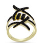 Anillo de Plata Bañada en Oro con Espinela Negra