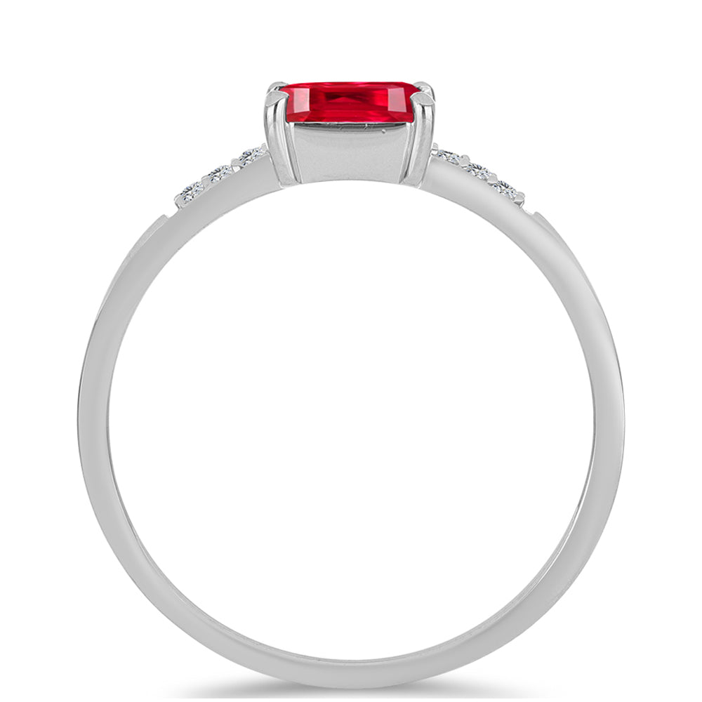 Anillo de Plata con Ágata Roja y Topacio Blanco