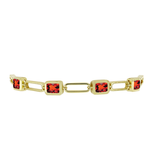 Pulsera de Plata Bañada en Oro con Citrino de Madeira