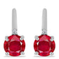 Pendientes de Plata con Ágata Roja y Topacio Blanco