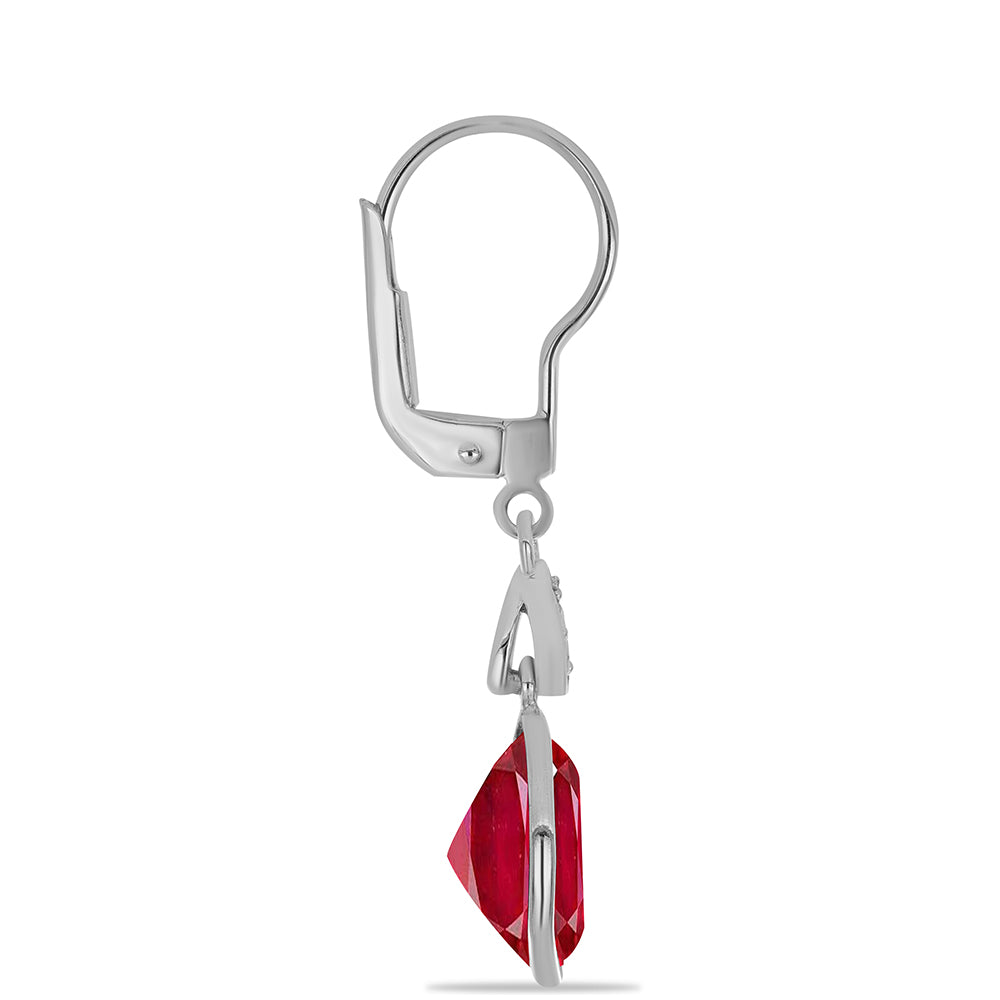 Pendientes de Plata con Ágata Roja y Topacio Blanco 2 