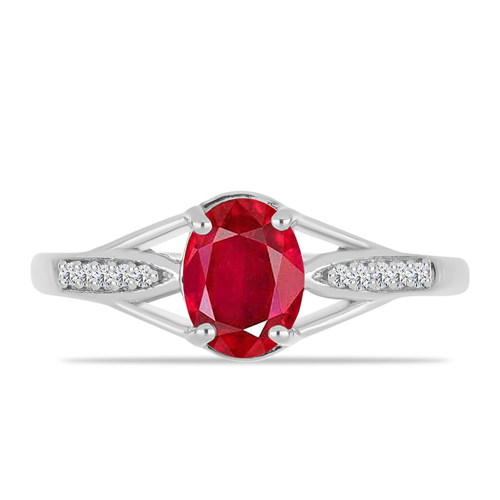 Anillo de Plata con Ágata Roja y Topacio Blanco 1 