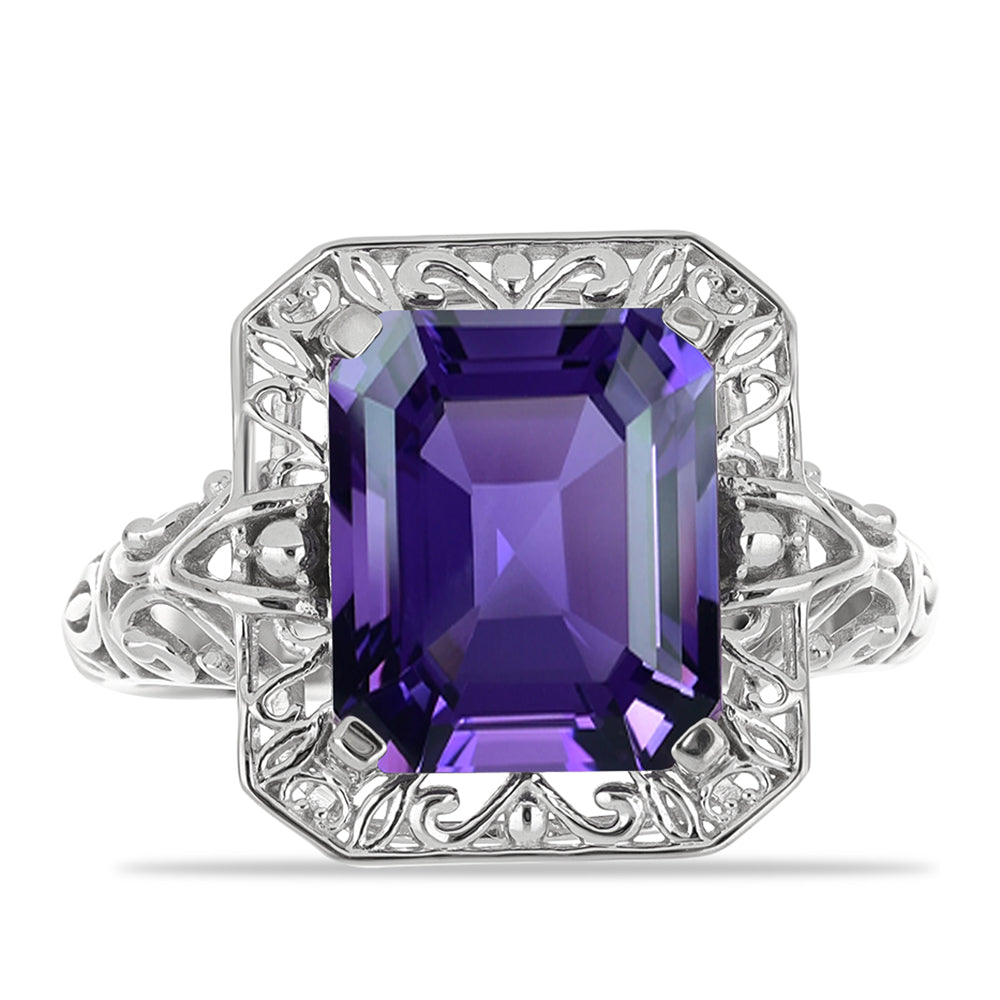 Anillo de Plata con Amatista de Marruecos