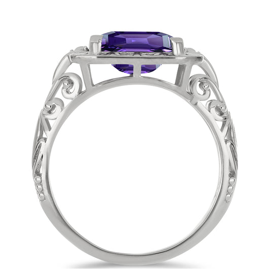 Anillo de Plata con Amatista de Marruecos