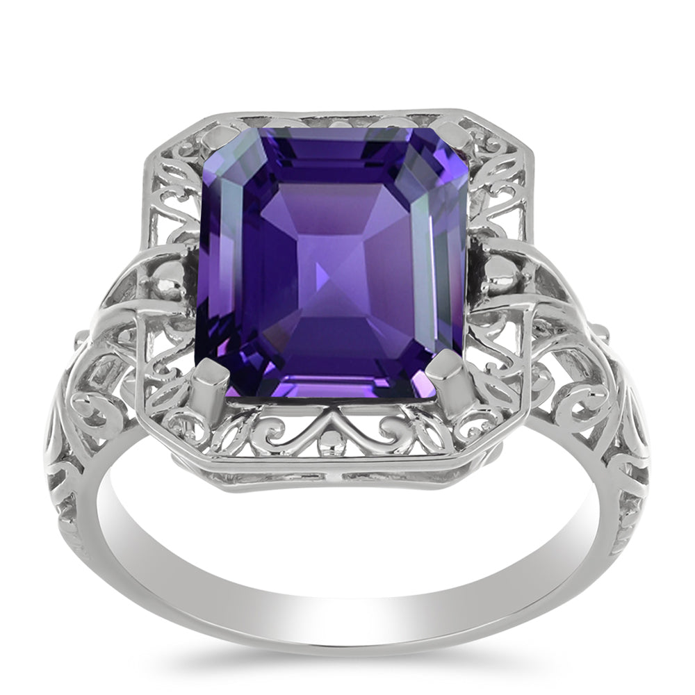 Anillo de Plata con Amatista de Marruecos