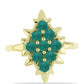 Anillo de Plata Bañada en Oro con Amazonita