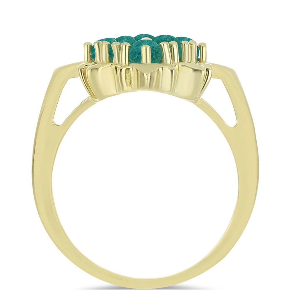 Anillo de Plata Bañada en Oro con Amazonita