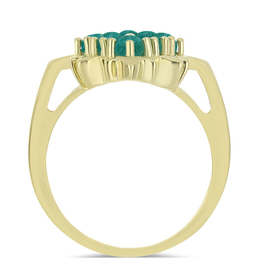 Anillo de Plata Bañada en Oro con Amazonita