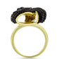 Anillo de Plata Bañada en Oro con Espinela Negra