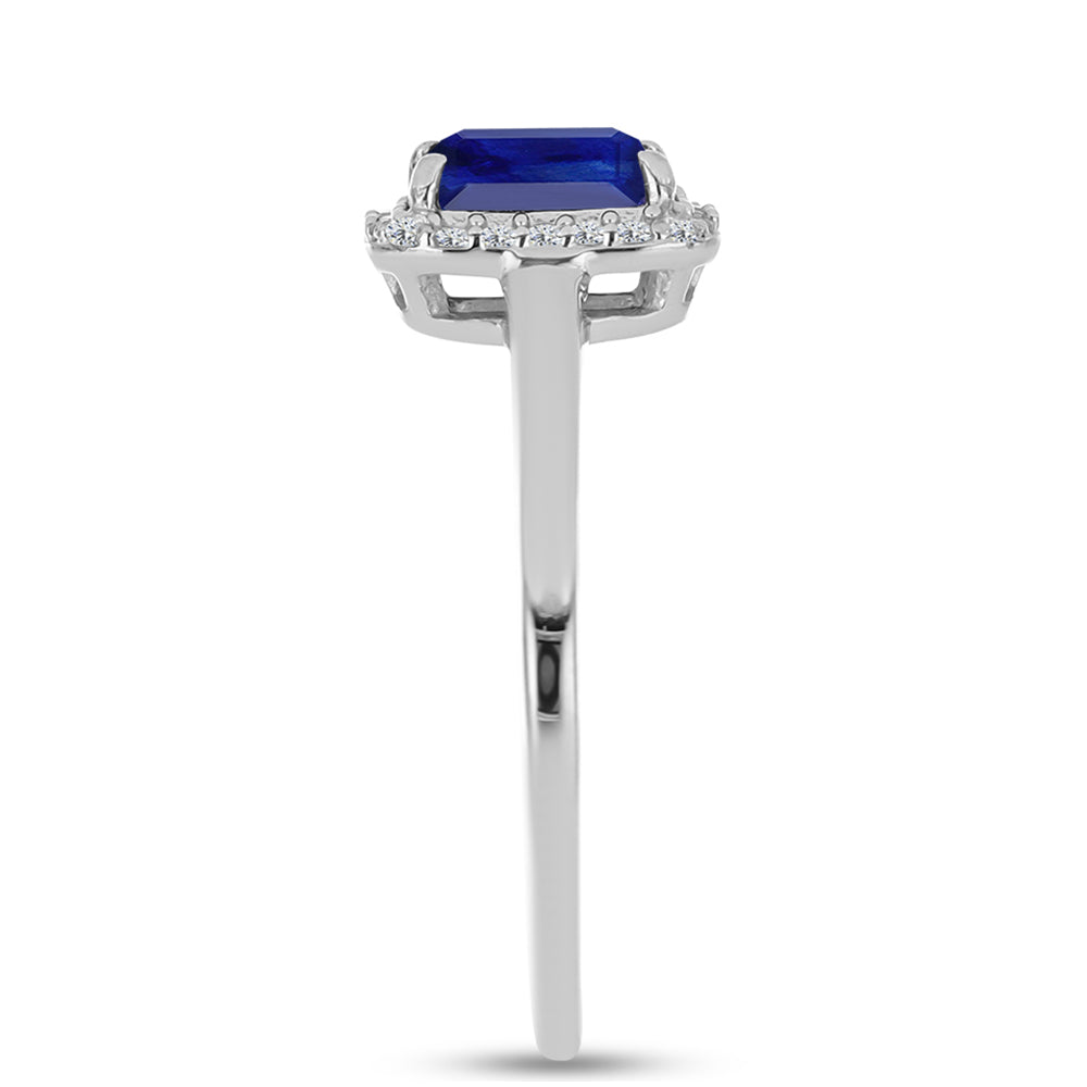 Anillo de Plata con Zafiro Azul Australiano y Topacio Blanco