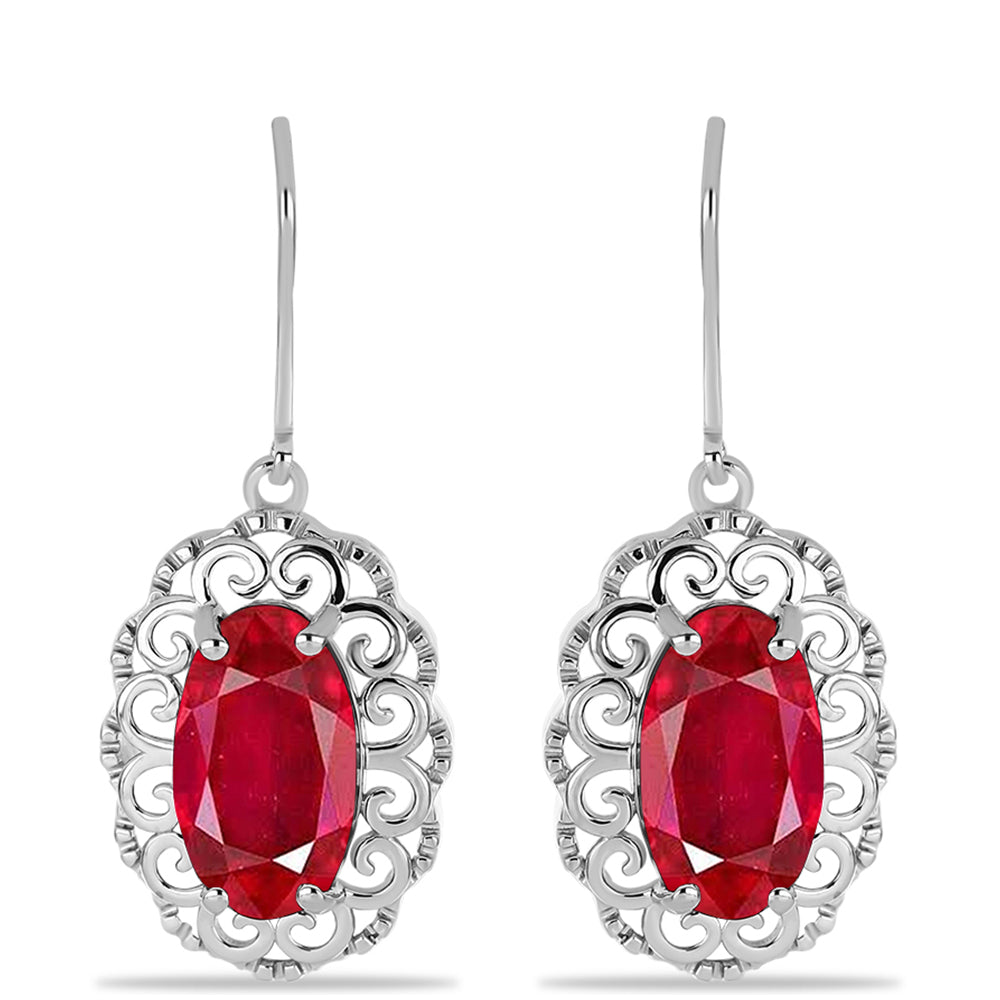 Pendientes de Plata con Ágata Roja