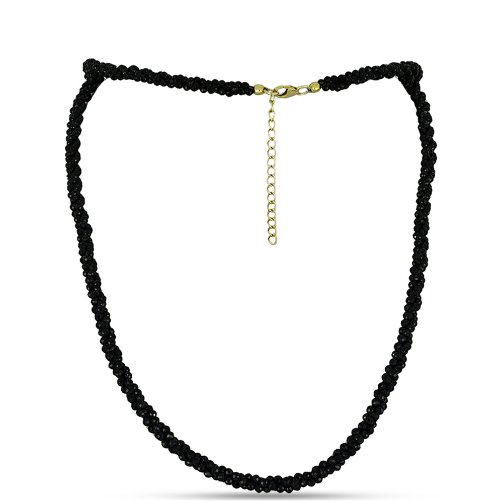 Collar de Plata Bañada en Oro con Espinela Negra 1 