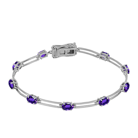 Pulsera de Plata con Amatista de Marruecos