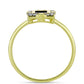 Anillo de Plata Bañada en Oro con Diamante Azul y Topacio Blanco