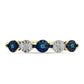 Anillo de Plata Bañada en Oro con Diamante Azul y Topacio Blanco