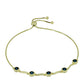 Pulsera de Plata Bañada en Oro con Diamante Azul