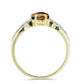 Anillo de Plata Bañada en Oro con Cuarzo Coñac y Topacio Blanco