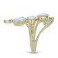Anillo de Plata Bañada en Oro con Piedra Lunar Arco Iris