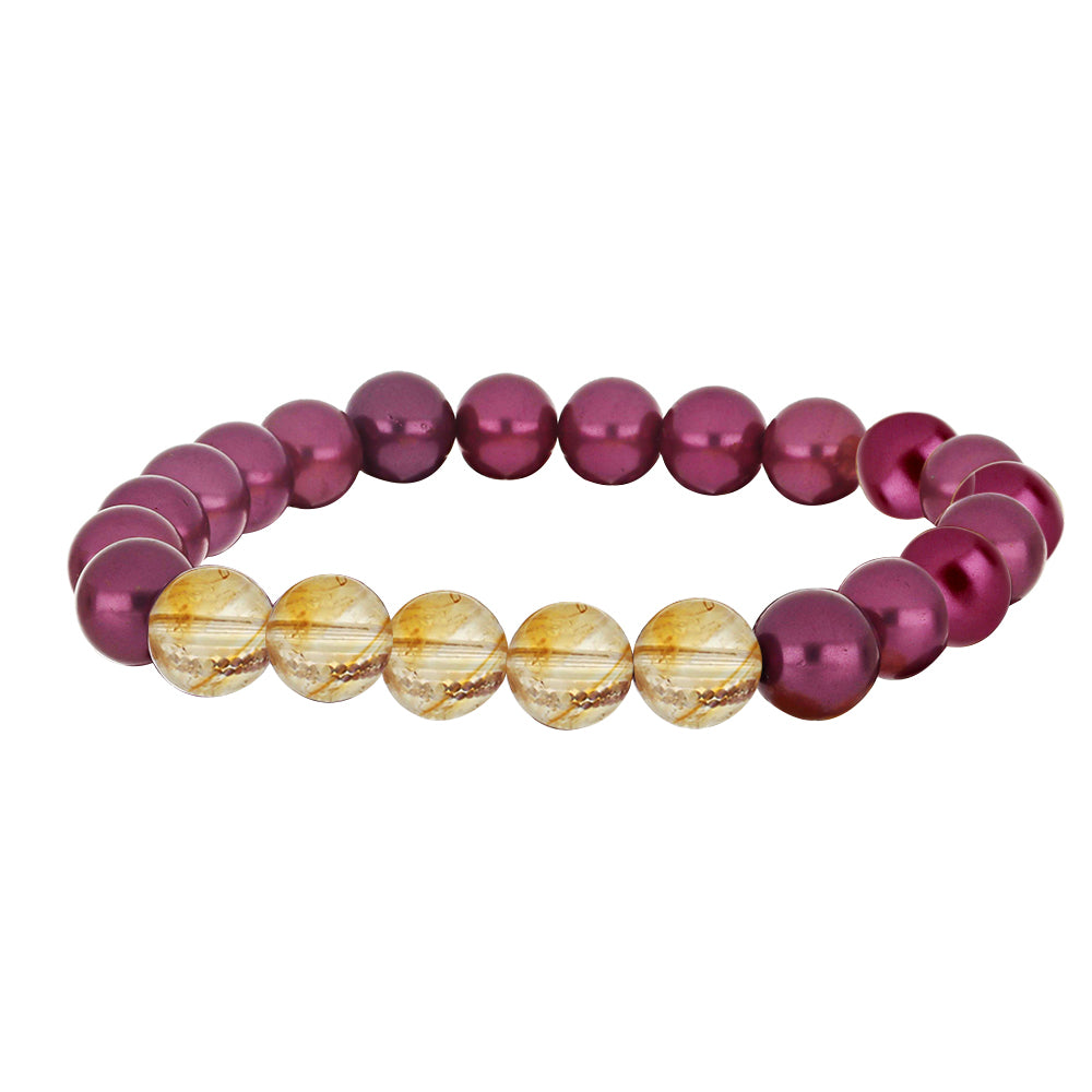 Conjunto Pepita con Perla Púrpura de Agua dulce y Citrino de los Montes Urales ( Pulsera )