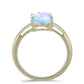 Anillo de Plata Bañada en Oro con Piedra Lunar Arco Iris