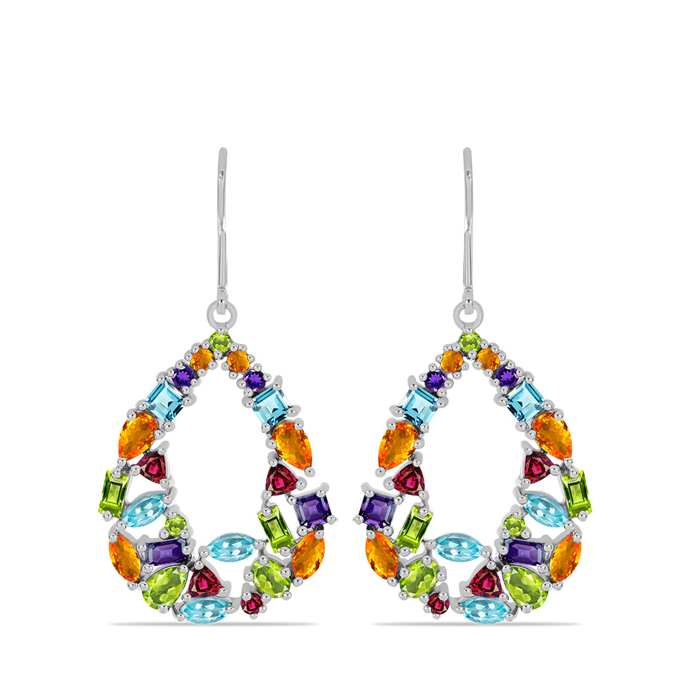 Pendientes de Plata con Amatista de Marruecos y Peridoto de Changbai 1 