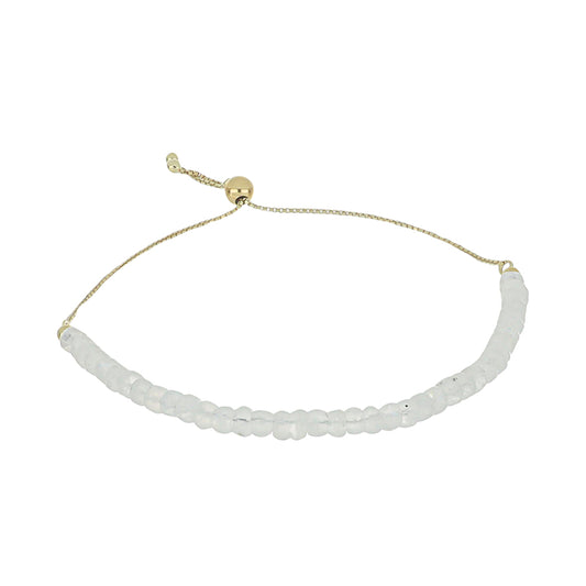 Pulsera de Plata Bañada en Oro con Piedra Lunar Arco Iris
