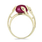 Anillo de Plata Bañada en Oro con Perla Púrpura de Agua dulce y Citrino de los Montes Urales
