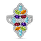Anillo de Plata con Amatista de Marruecos y Peridoto de Changbai