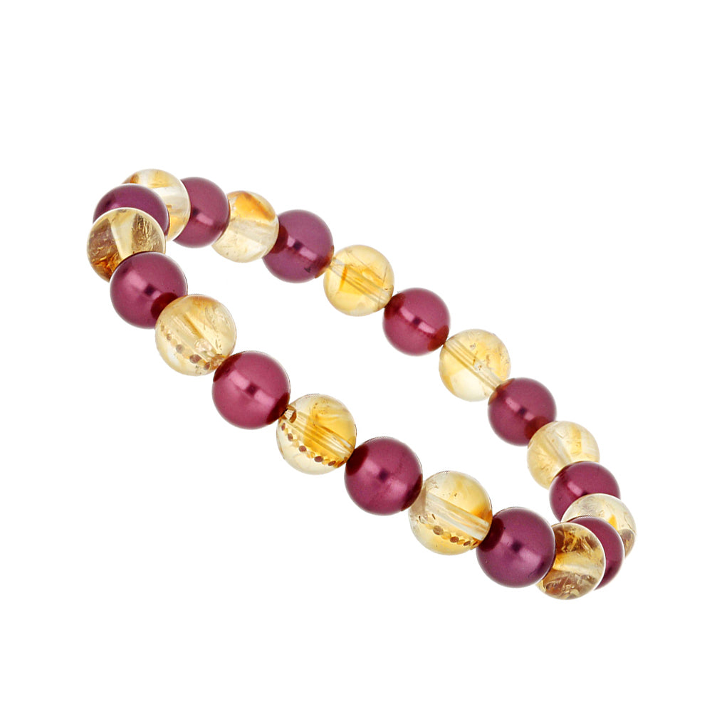Pulsera Pepita con Perla Púrpura de Agua dulce y Citrino de los Montes Urales 2 
