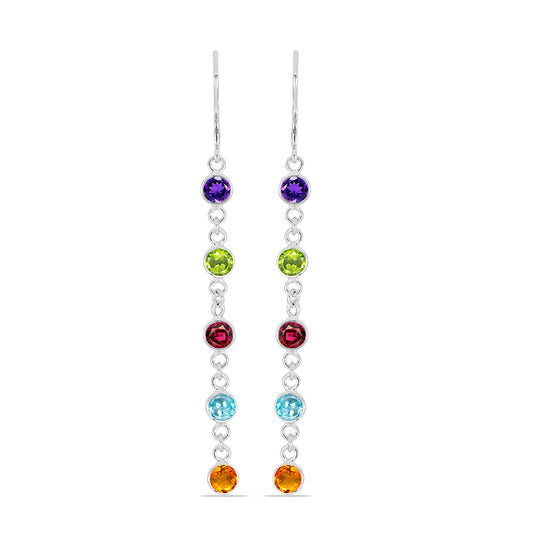 Pendientes de Plata con Amatista de Marruecos y Peridoto de Changbai