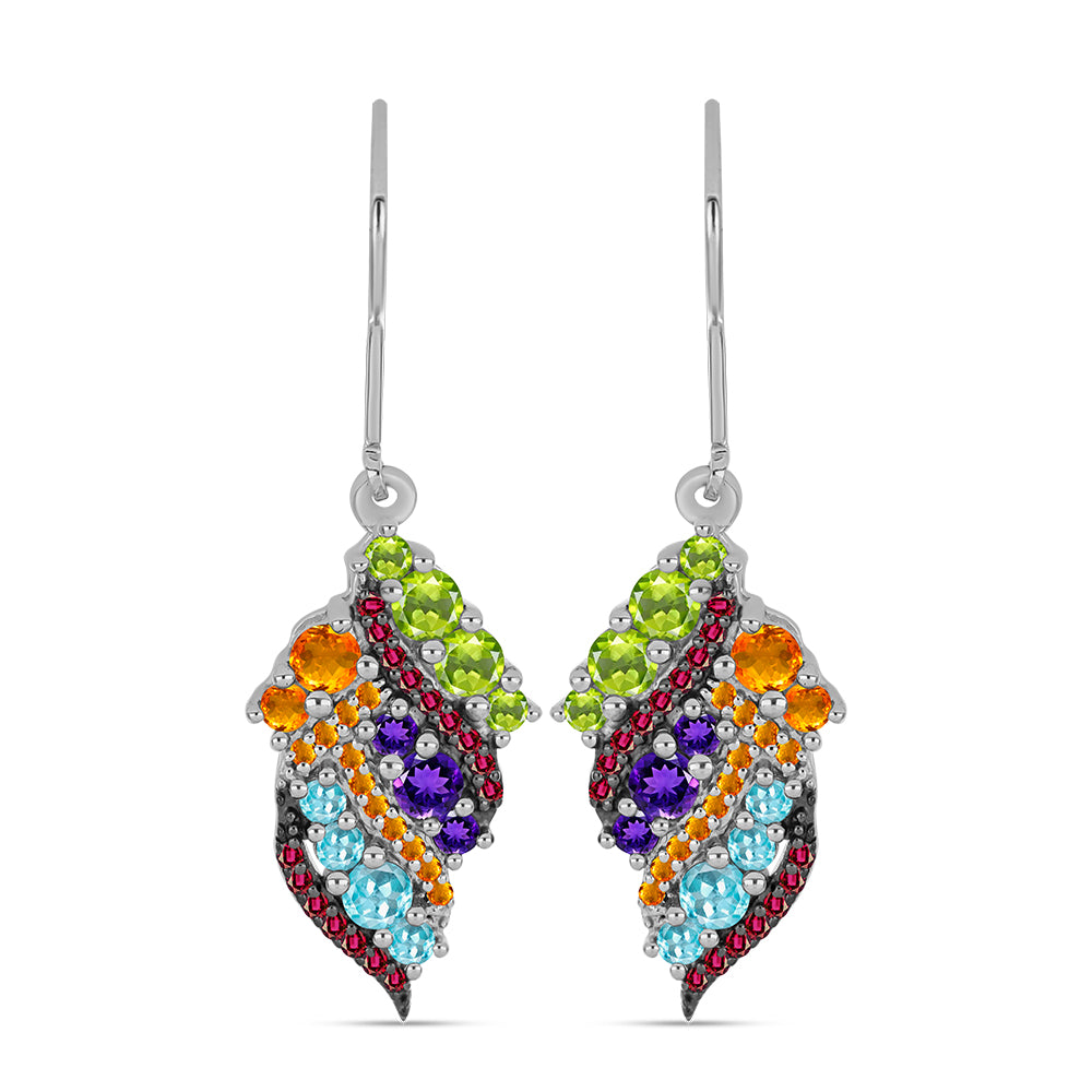 Pendientes de Plata con Amatista de Marruecos y Peridoto de Changbai
