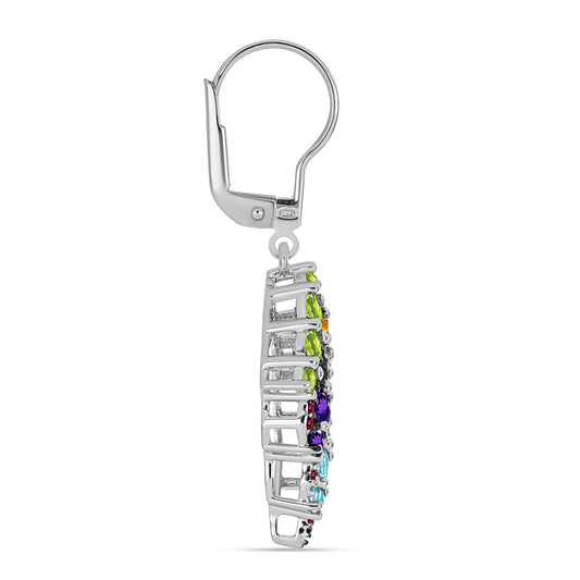 Pendientes de Plata con Amatista de Marruecos y Peridoto de Changbai