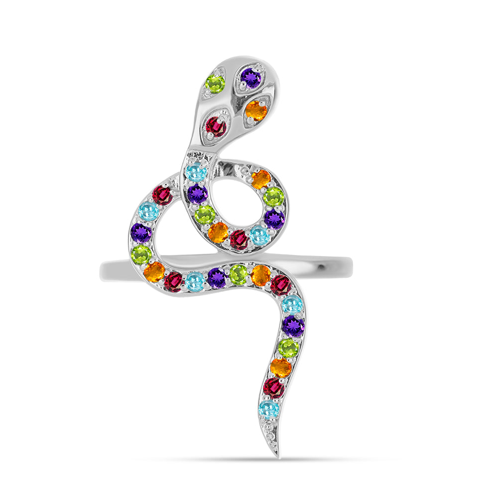 Anillo de Plata con Amatista de Marruecos y Citrino de los Montes Urales 1 