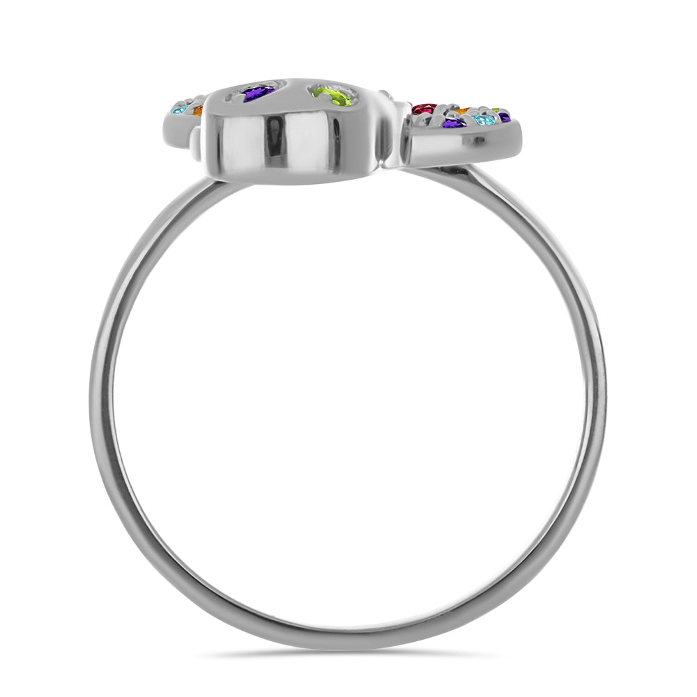 Anillo de Plata con Amatista de Marruecos y Citrino de los Montes Urales