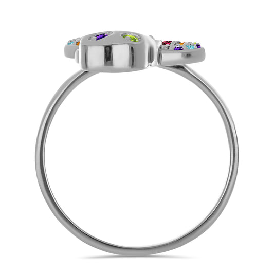 Anillo de Plata con Amatista de Marruecos y Citrino de los Montes Urales